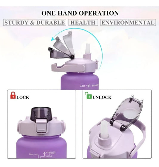 2000 ml Silicone Bottle (Pack of 3, Multicolor)