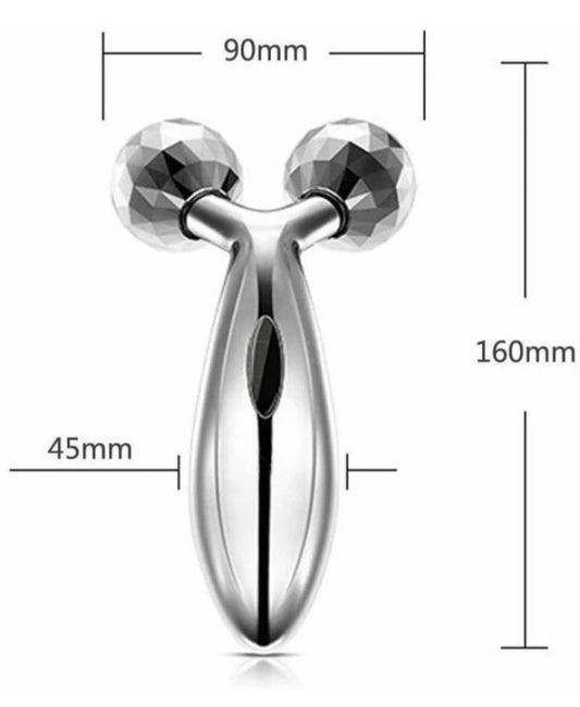3D Roller Face Body Massager (Silver)